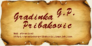 Gradinka Pribaković vizit kartica